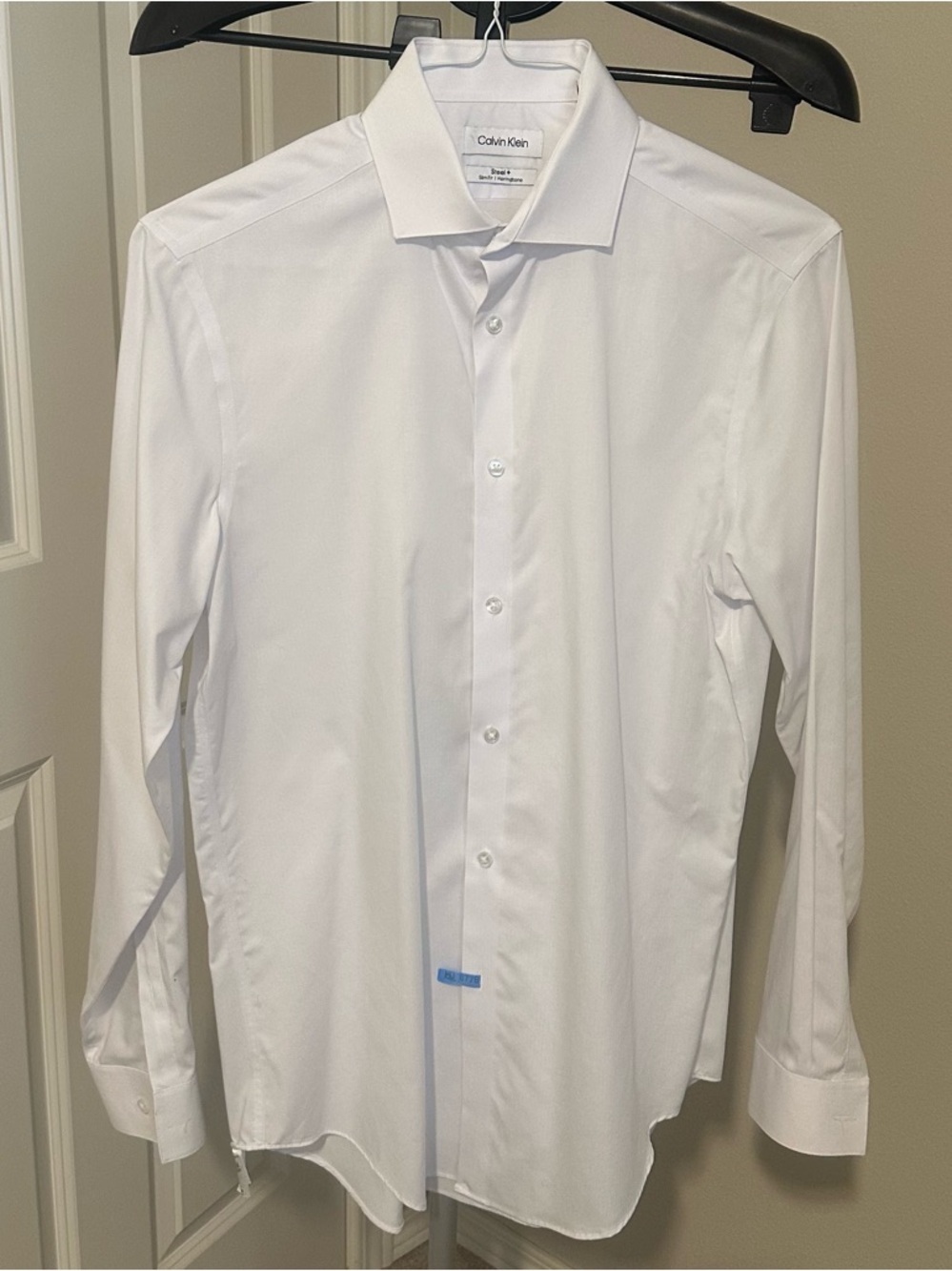 Calvin Klein Men's Steel+Slim Fit |Herringbone Dress Shirt 15 neck, 32/33